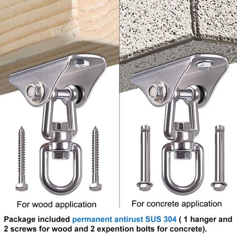 SELEWARE SELEWARE Stains Stefling Swing Hanger Highted Duty Swing Mount Free دوار سوينغ أرجواني أدوات مجموعة أجهزة لليوغا أرجوحة أرجوحة كرسي شرفة أرجوحة مجموعة ثقيلة اللكم 1000 رطل السعة in Kuwait