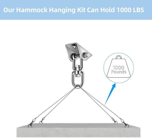 HOMPER Hammock Hanging Kit, 1000 lb Capacity Heavy Duty 360° Rotate Swing Hooks for Chair, Yoga, Outdoor Patio Porch in Saudi Arabia