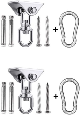HOMPER Hammock Hanging Kit, 1000 lb Capacity Heavy Duty 360° Rotate Swing Hooks for Chair, Yoga, Outdoor Patio Porch in Saudi Arabia