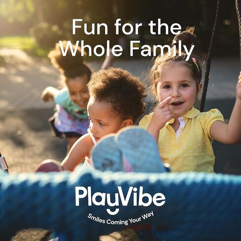 Playvibe Tree Swing - 40 بوصة أرجوحة الصحن للأطفال في الهواء الطلق - شماعات قرص مستديرة مع سعة وزن 900 رطل ، 900D الأشرطة المقاومة للماء في أكسفورد (متعدد الألوان) in Saudi Arabia