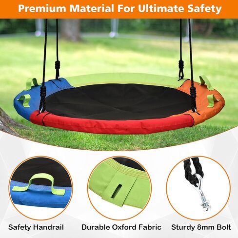 Tree Swing, Saucer Flying Swing 40 Inch for Kids, 900lbs Weight Capacity, with Adjustable Hanging Straps, for Indoor and Outdoor, Multicolor, Gifts for Kids in Saudi Arabia