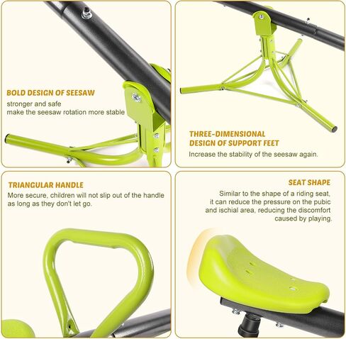Teeter Totter Seesaw for Kids Outdoor for Ages 4-8 Toddler Seesaw Sit and Spin Teeter Totter Outside Outdoor Toys Swiveling 360 Degrees Rotating for Children Age 3 4 5 6 7 8 (Light Green) in Kuwait