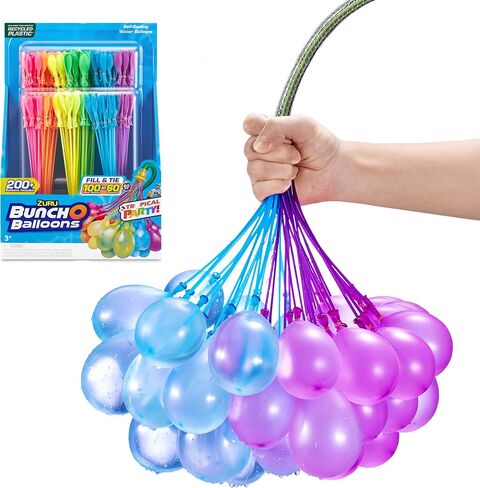 Bunch O Balloons Party Tropical Party (6 Pack) by Zuru ، 200+ Balloons للمياه الاستوائية الملونة ذات الإملاء ذاتيًا للعائلة في الهواء الطلق ، والأصدقاء ، والرحلة الصيفية للأطفال (6 عبوات) in Kuwait