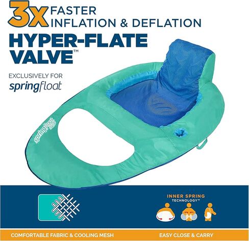 يطفو ممرات السباحة الربيع كرسي كرسي للسباحة ، حمام السباحة القابل للنفخ يطفو البالغين مع التضخم السريع ، حامل الكأس والراحة في سن 15 وما فوق in Kuwait