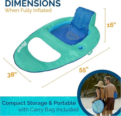 يطفو ممرات السباحة الربيع كرسي كرسي للسباحة ، حمام السباحة القابل للنفخ يطفو البالغين مع التضخم السريع ، حامل الكأس والراحة في سن 15 وما فوق in Kuwait