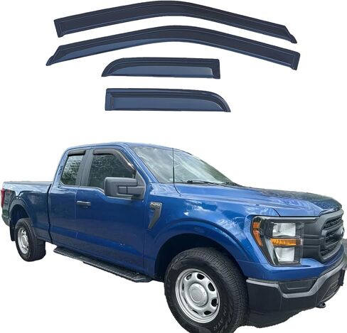Tape On Window Visor Compatible with 2007-2013 Chevrolet Silverado GMC Sierra 1500/2500HD/3500HD Extended Cab, Side Vent Window Deflector Rain Guard Shade, Truck Accessories-4pcs in Saudi Arabia
