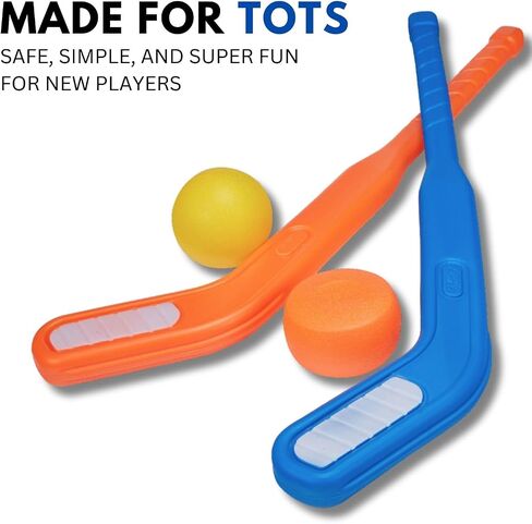 Kids Floor Hockey Stick Set - 29" Youth Indoor Outdoor Toys Sports Starter Set with Plastic Puck and Ball for Toddlers, Children Ages 3-7 (2 Pack) in Saudi Arabia