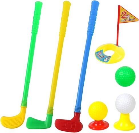 Plastic Golf Clubs, Educational Golf Toys Sets for Toddlers Kids, Sturdy & Multi-Colored in Saudi Arabia