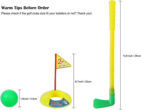 Plastic Golf Clubs, Educational Golf Toys Sets for Toddlers Kids, Sturdy & Multi-Colored in Saudi Arabia
