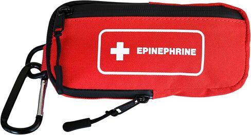 EpiPen Insulated Carry Case | Slim & Compact Design Holds 2 Epi Pens & Medical Accessories | Made of Heavy Duty Canvas | Carabiner & Medical Id Card Included in Saudi Arabia