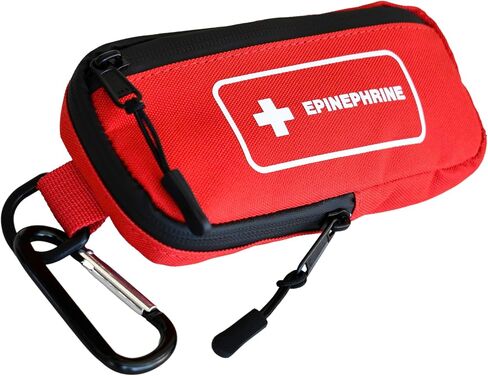 EpiPen Insulated Carry Case | Slim & Compact Design Holds 2 Epi Pens & Medical Accessories | Made of Heavy Duty Canvas | Carabiner & Medical Id Card Included in Saudi Arabia