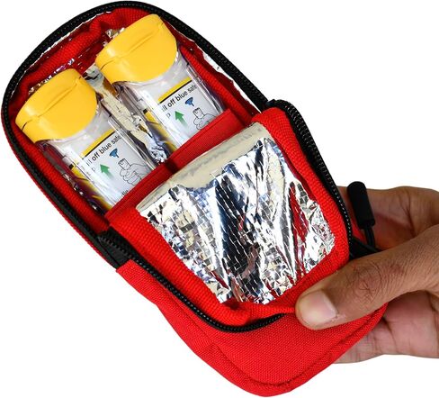 EpiPen Insulated Carry Case | Slim & Compact Design Holds 2 Epi Pens & Medical Accessories | Made of Heavy Duty Canvas | Carabiner & Medical Id Card Included in Saudi Arabia