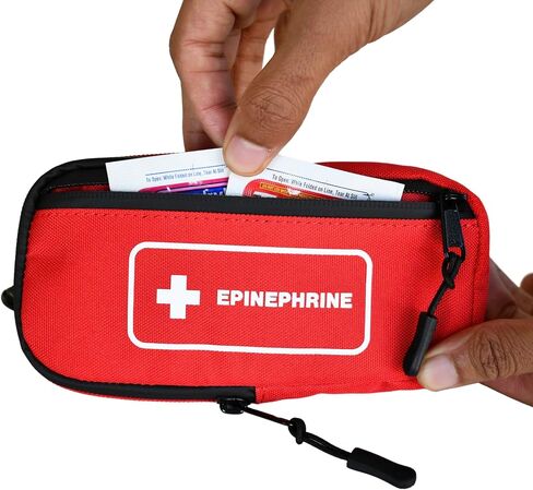 EpiPen Insulated Carry Case | Slim & Compact Design Holds 2 Epi Pens & Medical Accessories | Made of Heavy Duty Canvas | Carabiner & Medical Id Card Included in Saudi Arabia