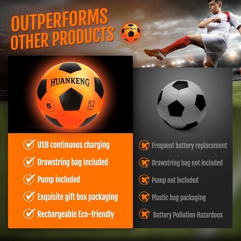 Upgrade Rechargeable Glow in The Dark Ball Toys Birthday Gifts for 6 7 8 9 10 11 12 13 14 15 Year Old Boys, Sports and Outdoors Light Up Ball Games for Teen, Kids Boys Toy Stuff Ages 6-15 in Kuwait
