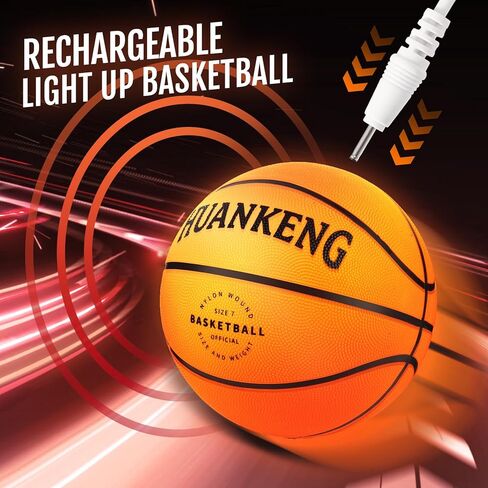 Upgrade Rechargeable Glow in The Dark Ball Toys Birthday Gifts for 6 7 8 9 10 11 12 13 14 15 Year Old Boys, Sports and Outdoors Light Up Ball Games for Teen, Kids Boys Toy Stuff Ages 6-15 in Kuwait