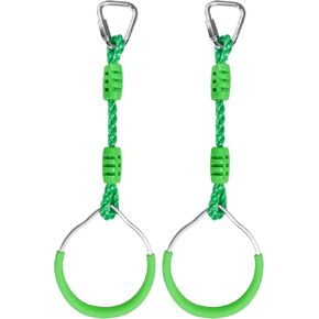 Swing Gymnastic Rings Hanging Ninja Monkey Bars Obstacle Rings, Jungle Gym Slackline Climbing Ring Outdoor Indoor Home Gym Backyard Playground Play Sets Training Equipment for Kids Adults - 2 Purple