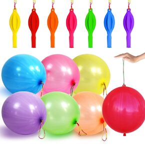 30pcs لكمة بالونات ، نيون سميكة اللكم بالون الحفلات الثقيلة الحفلات الحفلات للأطفال مع مقبض الفرقة المطاط