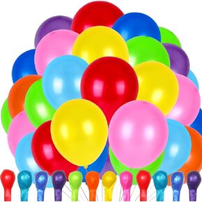 126 Pcs Rainbow Balloons, 18 12 10 5 Inch Assorted Color Balloons, Bright Colorful Helium Latex Balloons for Birthday, Baby Shower, Wedding, Rainbow Party Decorations Supplies Arch Garland