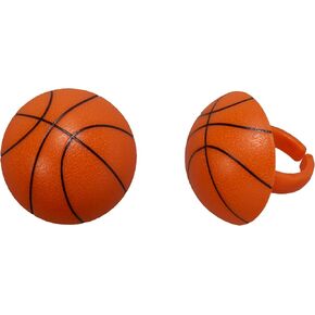 DECOPAC 3D Basketball Rings, Cupcake Decorations, Food Safe Cake Toppers – 24 Pack