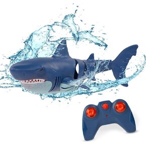 Terra by Battat – Remote Control Shark – Bath & Pool Shark Toy – Gift for Boys&Girls 6 Years + – Rechargeable Water Toys – Electronic Great White – Multidirectional Swimming