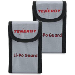 Tenergy 2 Pack, Fire Retardant Lipo Bags, Battery Bags for Charging and Storage, 5.5x3.5x2 inches Each