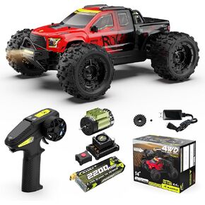 RIAARIO RC Cars Mini 1:10 RTR Brushless RC Car for Adults Max 50 mph All Terrain Hobby Trucks Electric Off-Road Monster Trucks 4WD Remote Control Car Waterproof Truck with Carbon Fiber