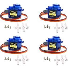 10 Pcs SG90 9G Micro Servo Metal Geared Motor Kit for RC Robot Arm/Hand/Control with Cable, Mini Servos for Arduino Project (10)