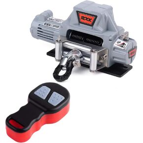 INJORA Metal Automatic Winch Wireless Remote Controller System for 1:10 RC Crawler Car Axial SCX10 90046 TRX4 Redcat (Red)
