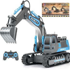 Double E E Premote Prevory Toy 2 بطاريات RC حفارات الرمل الحفر ألعاب البناء الهيدروليكية هدية عيد ميلاد للأولاد من 3 إلى 14 سنة
