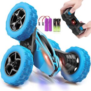 Remote Control Car, RC Cars Toys for Ages 5-7, 2.4GHz 4WD Fast RC Car Kids Toys for Ages 8-13, Double Sided 360° Rotating Monster Truck Toys for Girls RC Truck Toy Cars for Boys