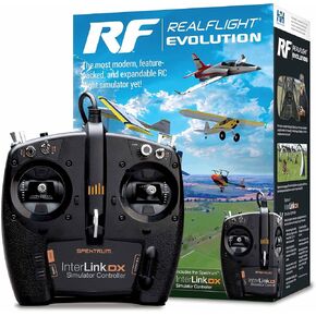 RealFlight Evolution RC Flight Simulator Software with Interlink DX Controller Included RFL2000 Air/Heli Simulators Compatible with VR headsets Online Multiplayer Options