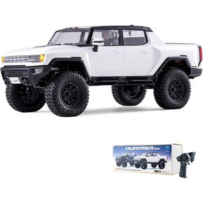 FCX18 FMS 1/18 Hummer EV RC Crawler ، شاحنة بيك آب RC ، زاحف RC Rock مع 2 سرعة ، التحكم في الإضاءة ، محاور البوابة وبطارية 7.4V 900MAH للبالغين (أسود)