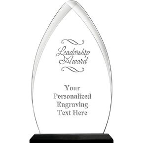 Leadership Acrylic Award, 6.75" H Personalized Leadership Award with Custom Engraving Prime