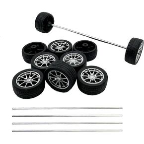 10pcs عجلات سيارة عجلات إطارات مطاطية مع عمود معدني لشاحنة RC شاحنة DIY DIY TOY ALGERISES (3x35mm)