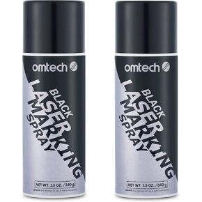 OMTech Laser Marking Spray, Metal Laser Marking Fluid for CO2 Laser Engravers, 13oz Aerosol High Contrast Black Spray for Laser Engraving Metal, Laser Ink Agent for Aluminum Stainless Steel Brass More