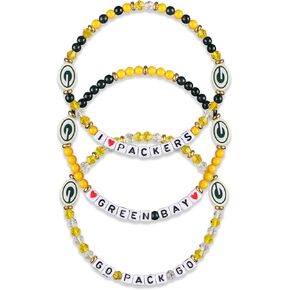 FOCO Green Bay Packers NFL 3 Pack Team Friendship Bracelet
