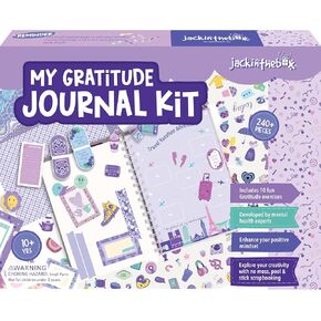 Jackinthebobbox DIY Journal for Girls Ages 8-12 ، 242 PCS ، Tween Girls Gifts ، Girls Journal Kit ، تشمل 10 تمارين للصحة العقلية ، مجموعة اليومية ، الهدايا لـ 8 9 10 11 12 12 12
