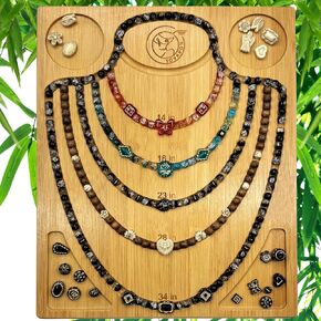 NOAVAOL Bead Boards for Jewelry Making, Combi Bamboo Beading Board for Jewelry Necklace Making, Beading Trays Jewelry Design Mats for Necklace, DIY Design Small