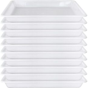 10 Pack Plastic Art Trays,Activity Crafts Tray,Organizer Tray,Serving Tray for Home,School,Kids,DIY Projects,Painting,Beads (White)