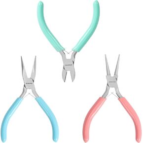 WORKPRO Jewelry Pliers Set, 3 Pack Jewelry Making Tool Kit Includes Mini Needle Nose Pliers/Chain Nose Pliers, Round Nose Pliers and Wire Cutter for Jewelry Repair, DIY Crafts, Jewelry Making Supplies