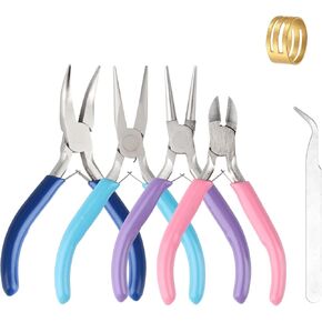 3 Pcs Jewelry Pliers Set - Needle Nose, Round Nose and Wire Cutters for Jewelry Making, Repair and Crafts，Wire Wrapping Beading Crafts Pliers