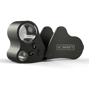 AC Infinity Jewelers Loupe, Pocket Magnifying Glass with LED Light & Dual Lenses, 30x 60x Zoom for Jewelry, Watches, Coins, Stamps, Plant Buds