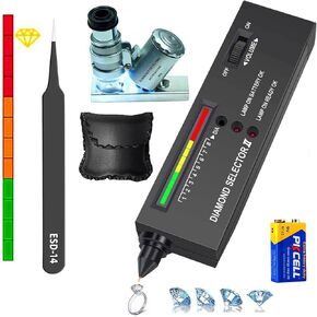 Diamond Tester Pen Professional,High Accuracy Jewelry Diamond Tester Rechargeable，Electronic Diamond Gem Tester and Tester Pen-Professional Diamond Selector for Novice and Expert(Diamond Tester Pen)