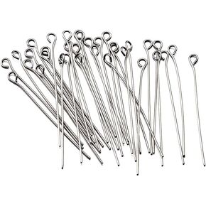 Pandahall 100pcs 22 Gauge Stainless Steel Open Eyepins 2 Inch (50mm) for DIY Jewelry Making