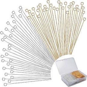 600 Pieces 2 Inch Flat Head Pins for Jewelry Making DIY, Straight Head Pins Jewelry Making Pin Metal End Headpins for Craft Earring Bracelet Necklace Pendant Supplies (Flat Head Pins-Multicolor)