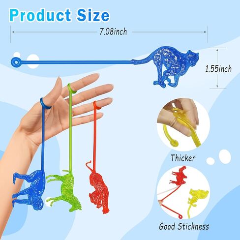 Sticky Hands Bulk 48 PCS Party Favors for Kids 4-8 8-12 Stretchy Sticky Hand Toy Easter Basket Stuffers Egg Fillers Goodie Bag Stuffers Treasure Box Toys for Classroom Prizes Birthday Party Supplies in Kuwait