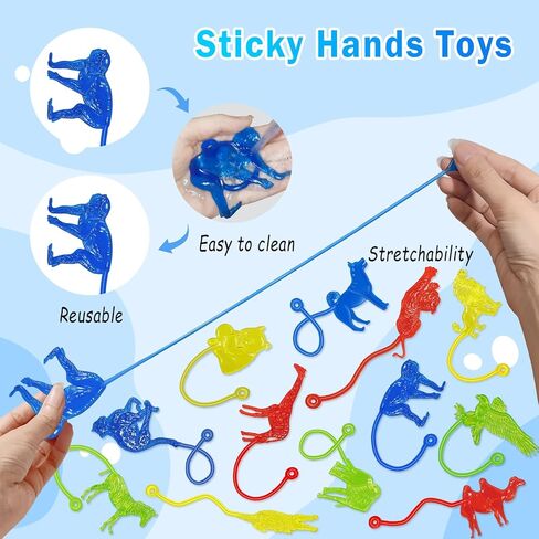 Sticky Hands Bulk 48 PCS Party Favors for Kids 4-8 8-12 Stretchy Sticky Hand Toy Easter Basket Stuffers Egg Fillers Goodie Bag Stuffers Treasure Box Toys for Classroom Prizes Birthday Party Supplies in Kuwait