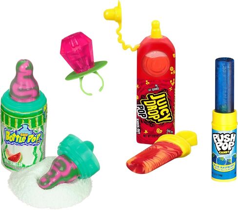 Candy Variety Pack - 18 Count Assorted Lollipops - Ring Pop, Push Pop, Baby Bottle Pop & Juicy Drop - Ideal for Birthdays, Party Favors, Celebrations & Candy Gifts by Bazooka Candy Brands in Saudi Arabia