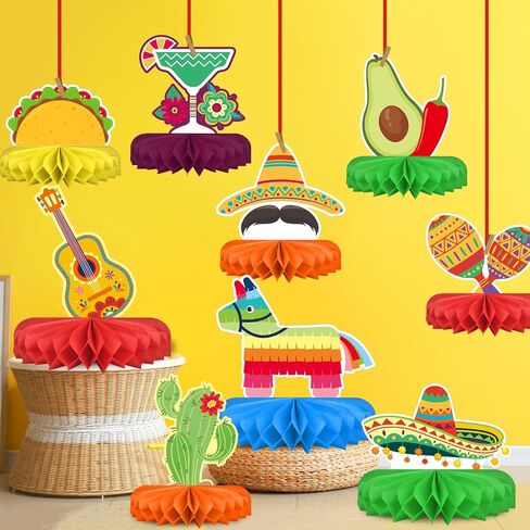 مجموعة زخارف عيد ميلاد سعيد - عيد ميلاد ملون تحت عنوان Honeycomb ، زخرفة الطاولة لتوفيات حفلة عيد ميلاد الأطفال in Kuwait