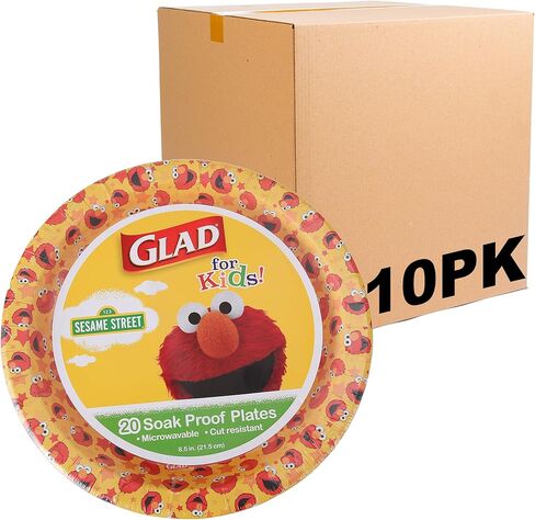 أطباق ورقية إلمو للأطفال | أطباق إلمو مع النجوم، أطباق الوجبات الخفيفة للأطفال | أطباق ورقية إلمو للاستخدام اليومي، أطباق ورقية مقاس 8.5 بوصة 20 قطعة | أطباق ورقية من شارع سمسم in Kuwait